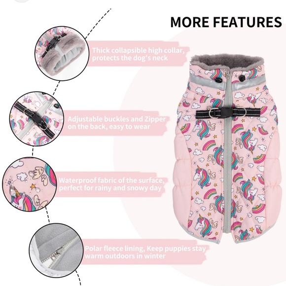 Cutebone Other - Bundle Cutebone Cozy Waterproof Dog Winter Coat jacket Warm PetCloth W Dog bed M